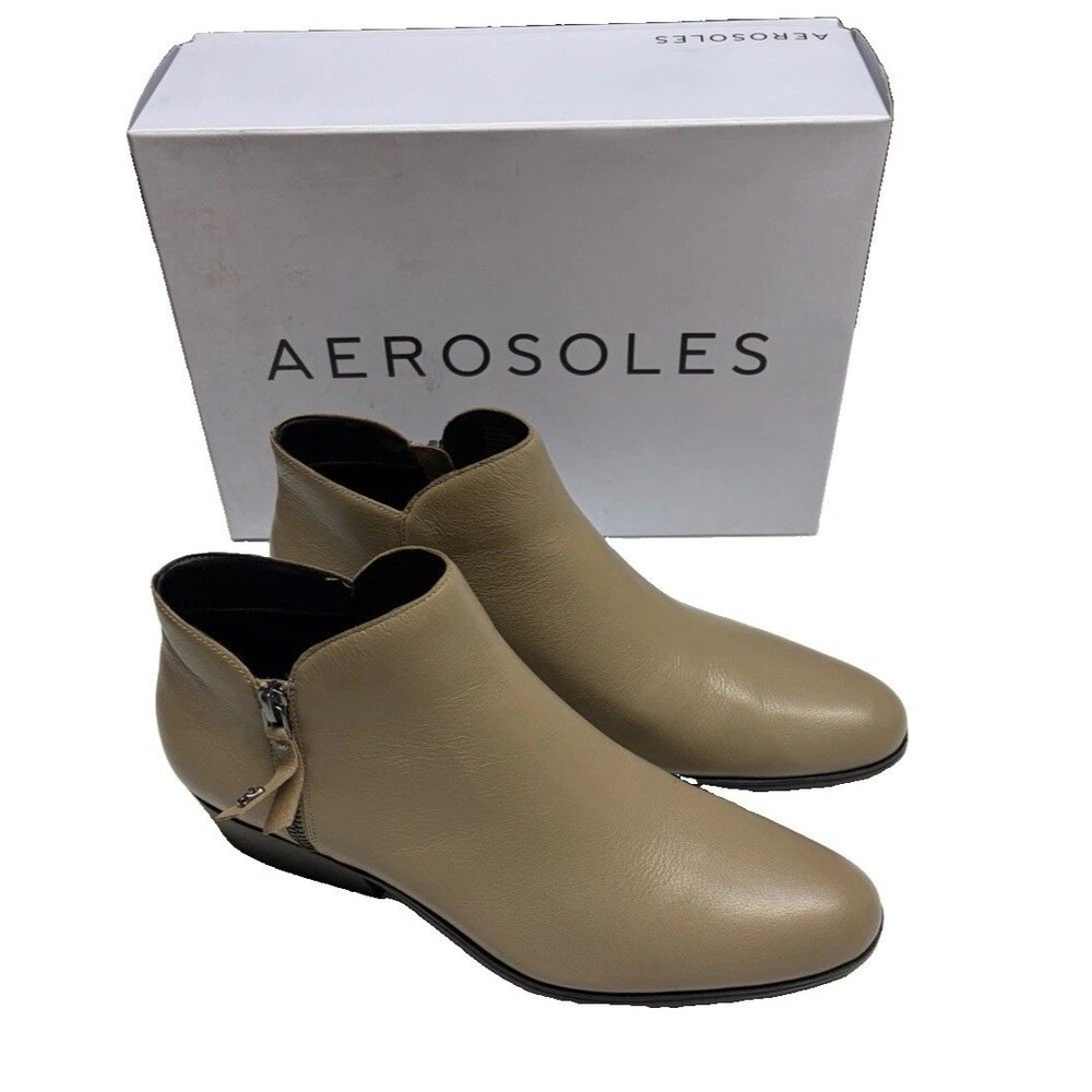 Aerosoles Collaroy Trench Coat Leather Women's Booties Size 10.5 M NIB